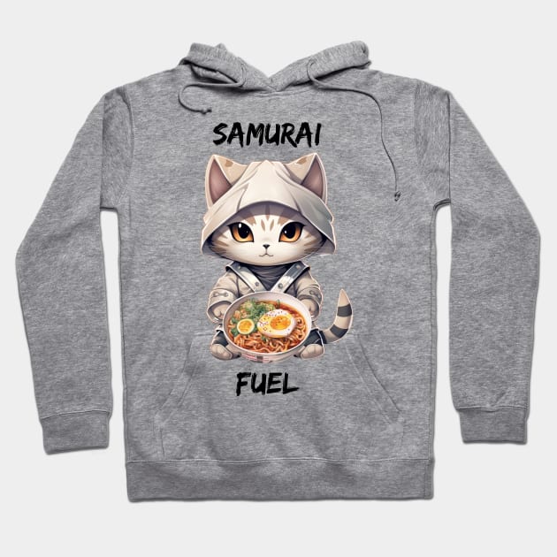 Samurai Fuel - Cat warrior ramen design Hoodie by kuallidesigns